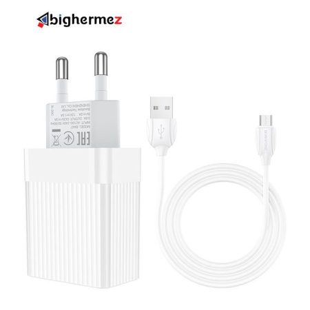 شارژر دیواری به همراه کابل شارژ میکرو یو اس بی بروفون مدل BA47A