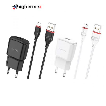 شارژر دیواری بروفون مدل BA48A به همراه کابل تبدیل microUSB