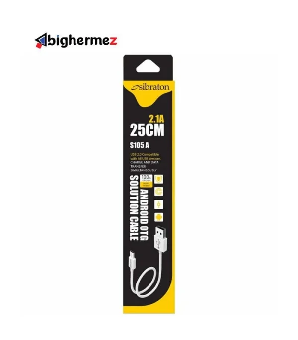 کابل شارژ میکرو یو اس بی سیبراتون مدل S105 A طول 0.25 متر - تصویر 1