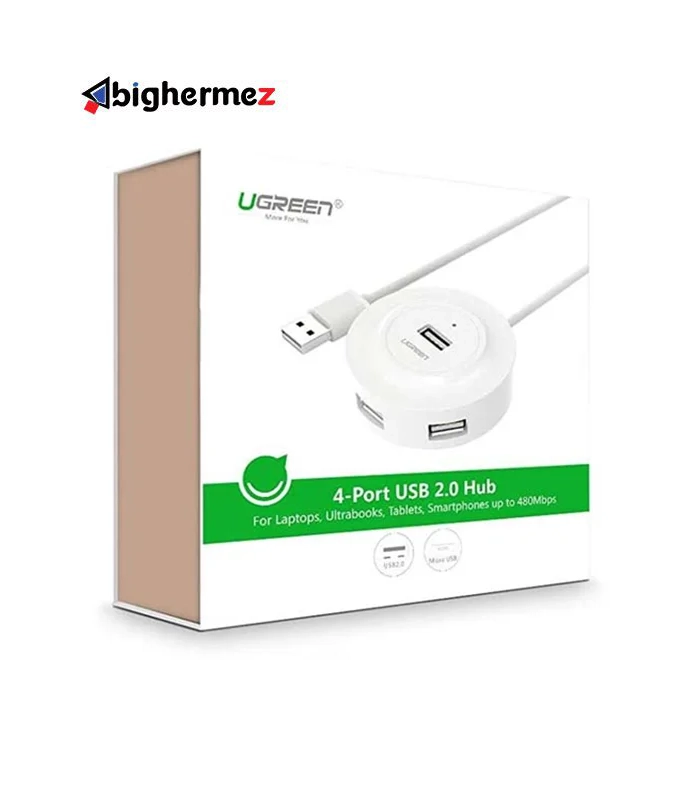 20270 ugreen 2 هاب چهار پورت USB2.0 یوگرین مدل CR106-20270 طول 1 متر - تصویر 3
