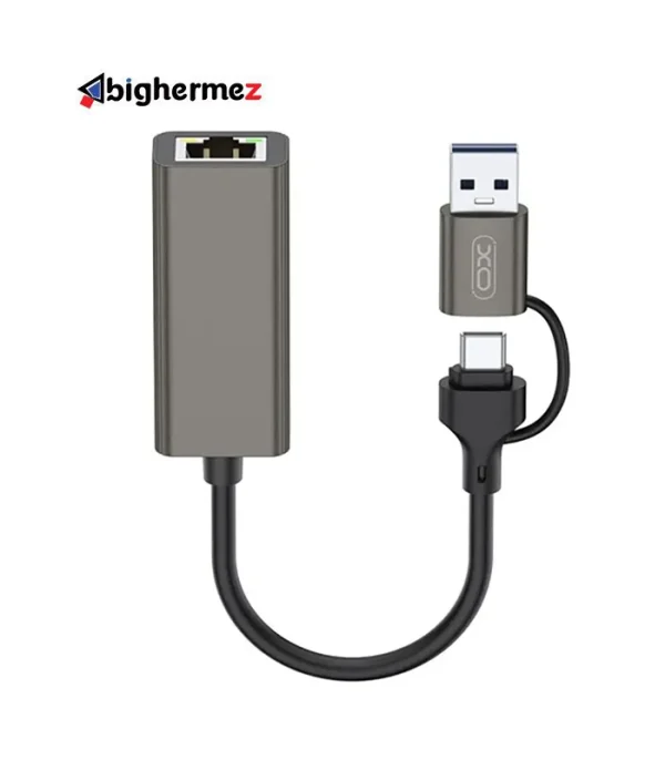تبدیل Type-C /USB3.0 به LAN ایکس او مدل XO-HUB018 - تصویر 1