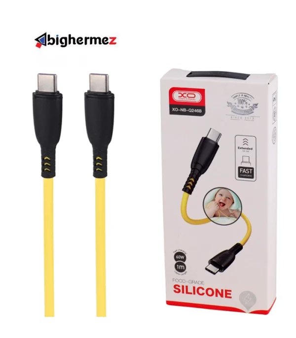 کابل شارژ دوسر TYPE-C 60W ایکس او مدل XO-NB-Q246B طول 1 متر - تصویر 1